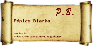 Pápics Bianka névjegykártya