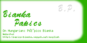 bianka papics business card